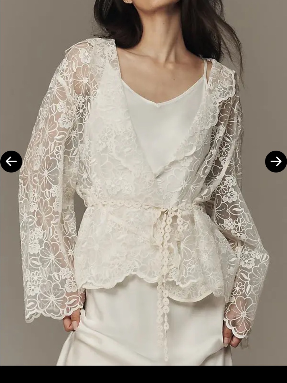 NWT Anthro Sheer Floral Lace Tie Waist Jacket